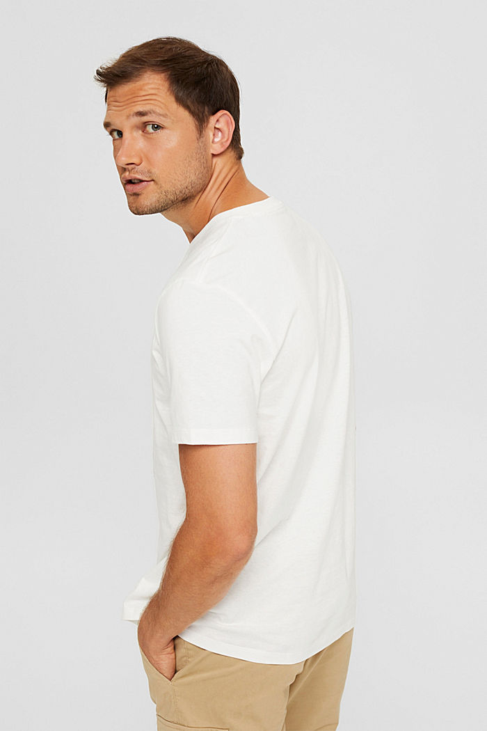Z recyklingu: dżersejowy T-shirt z bawełny, OFF WHITE, detail image number 3
