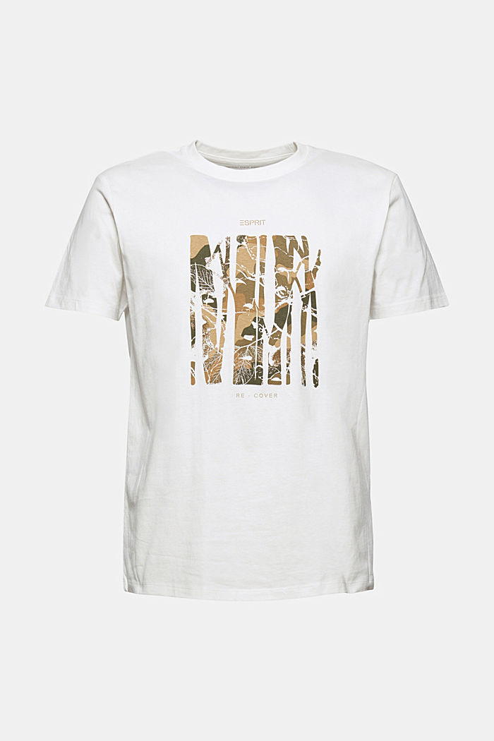 Z recyklingu: dżersejowy T-shirt z bawełny, OFF WHITE, detail image number 5