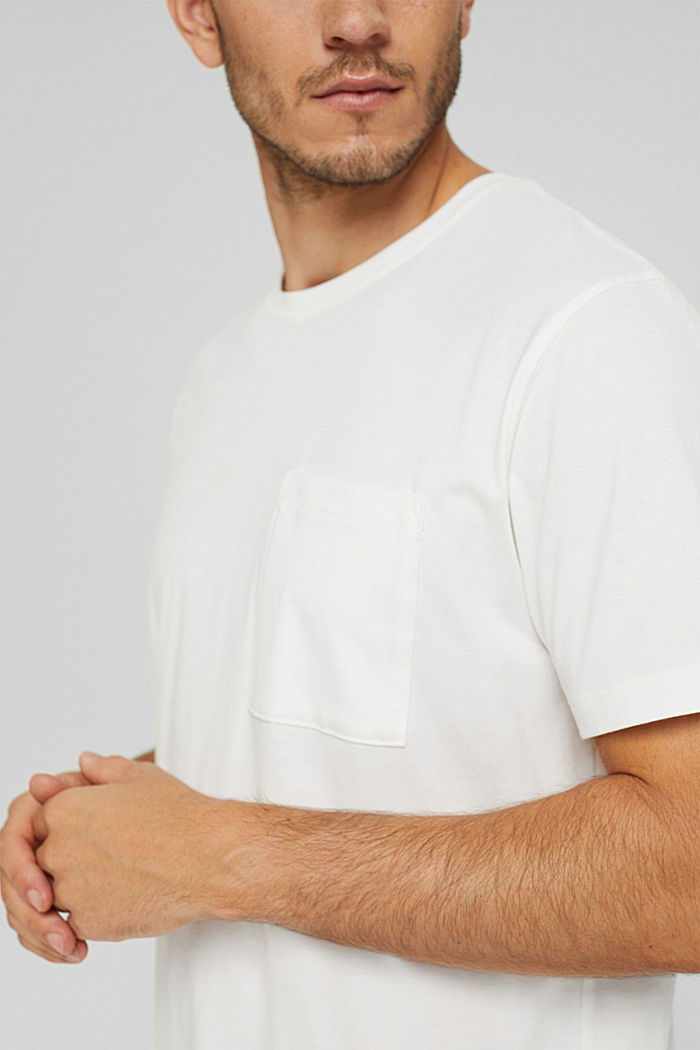 Jersey T-shirt with a pocket, organic cotton, OFF WHITE, detail image number 1
