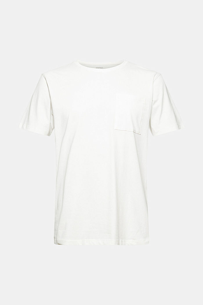 Jersey T-shirt with a pocket, organic cotton, OFF WHITE, overview