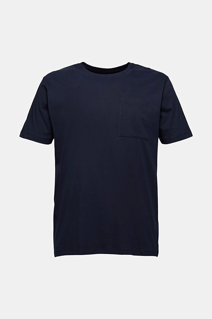 Jersey T-shirt with a pocket, organic cotton, NAVY, overview