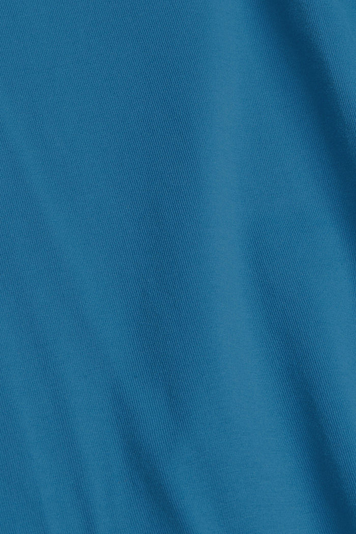 Taskusomisteinen jerseypaita, luomupuuvillaa, PETROL BLUE, detail image number 4