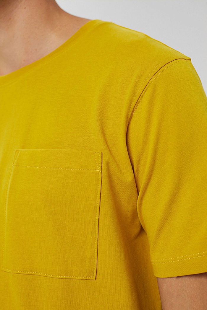 Jersey T-shirt with a pocket, organic cotton, YELLOW, detail image number 1