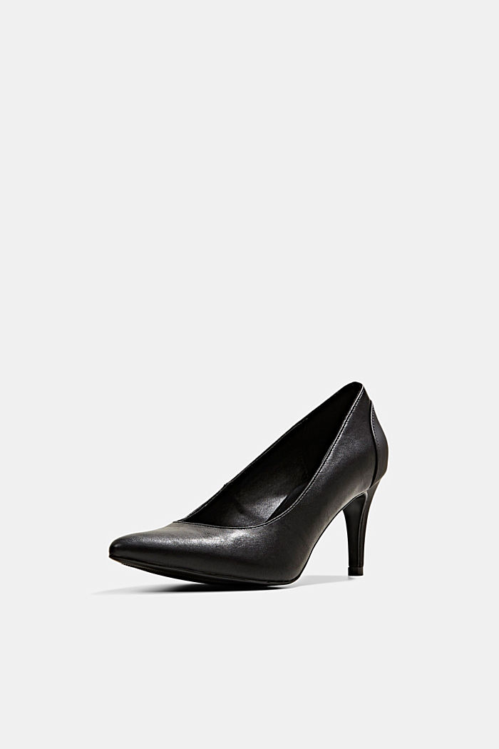 Court shoes in faux leather, BLACK, detail image number 2
