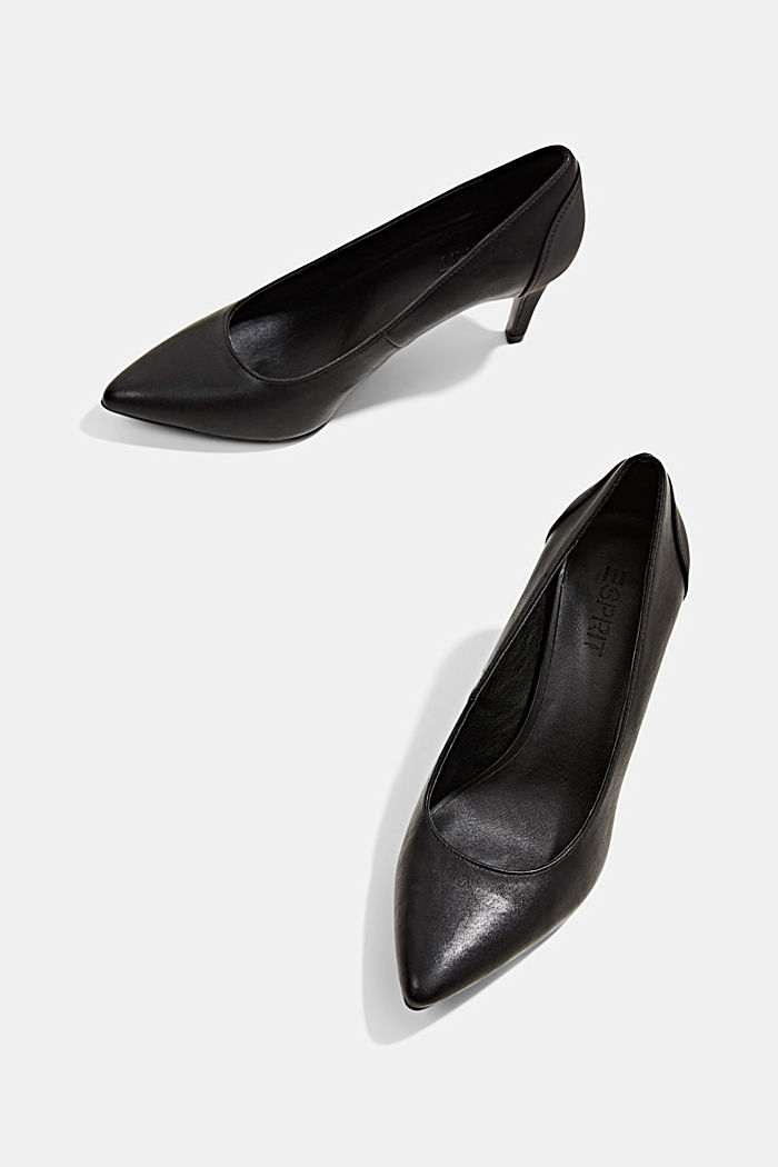 Court shoes in faux leather, BLACK, detail image number 6
