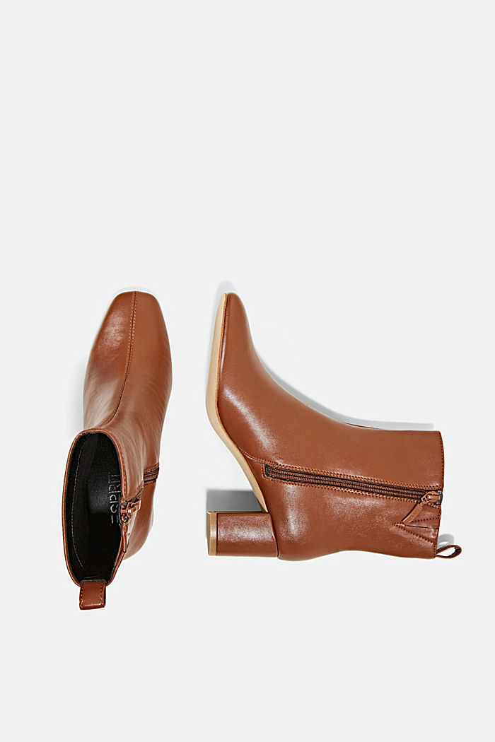 Elegant faux leather ankle boots, CARAMEL, detail image number 1