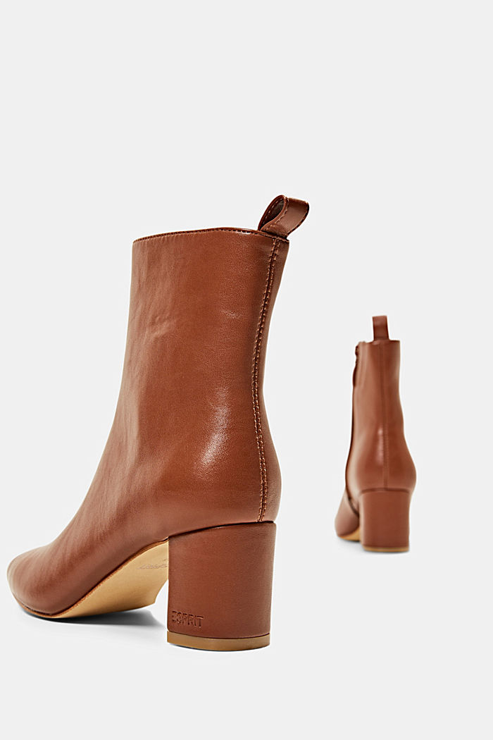 Elegant faux leather ankle boots, CARAMEL, detail image number 5