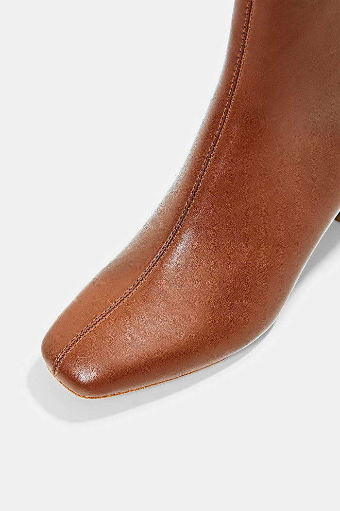 Elegant faux leather ankle boots, CARAMEL, detail image number 4