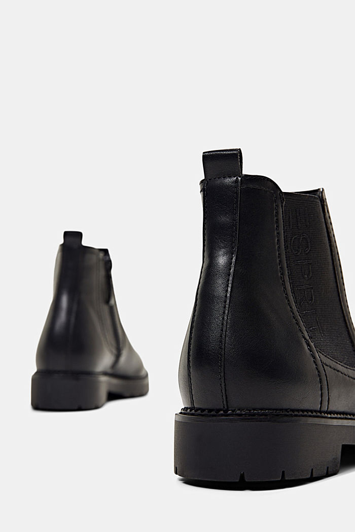 Faux leather Chelsea boots with a zip, BLACK, detail image number 5