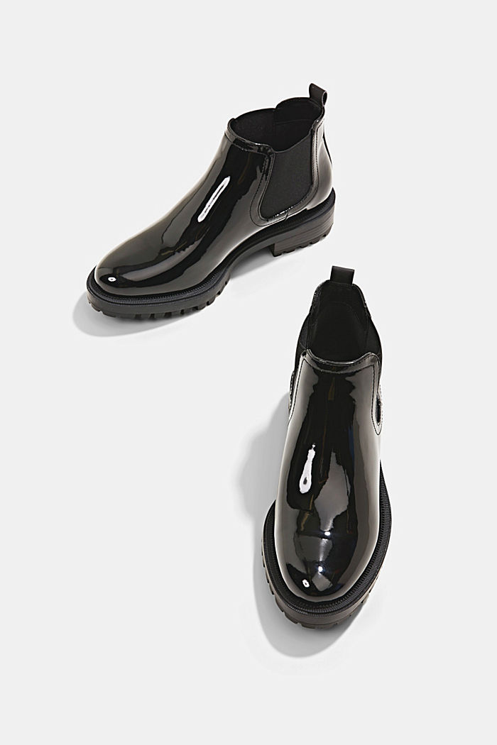 Chelsea boots in faux patent leather, BLACK, detail image number 6