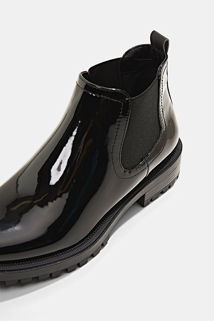 Chelsea boots in faux patent leather, BLACK, detail image number 4