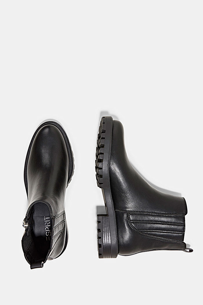 Faux leather ankle boots with zip, BLACK, detail image number 1