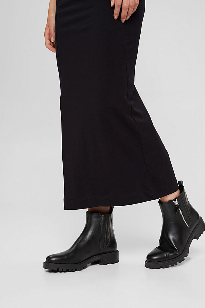 Faux leather ankle boots with zip, BLACK, detail image number 3