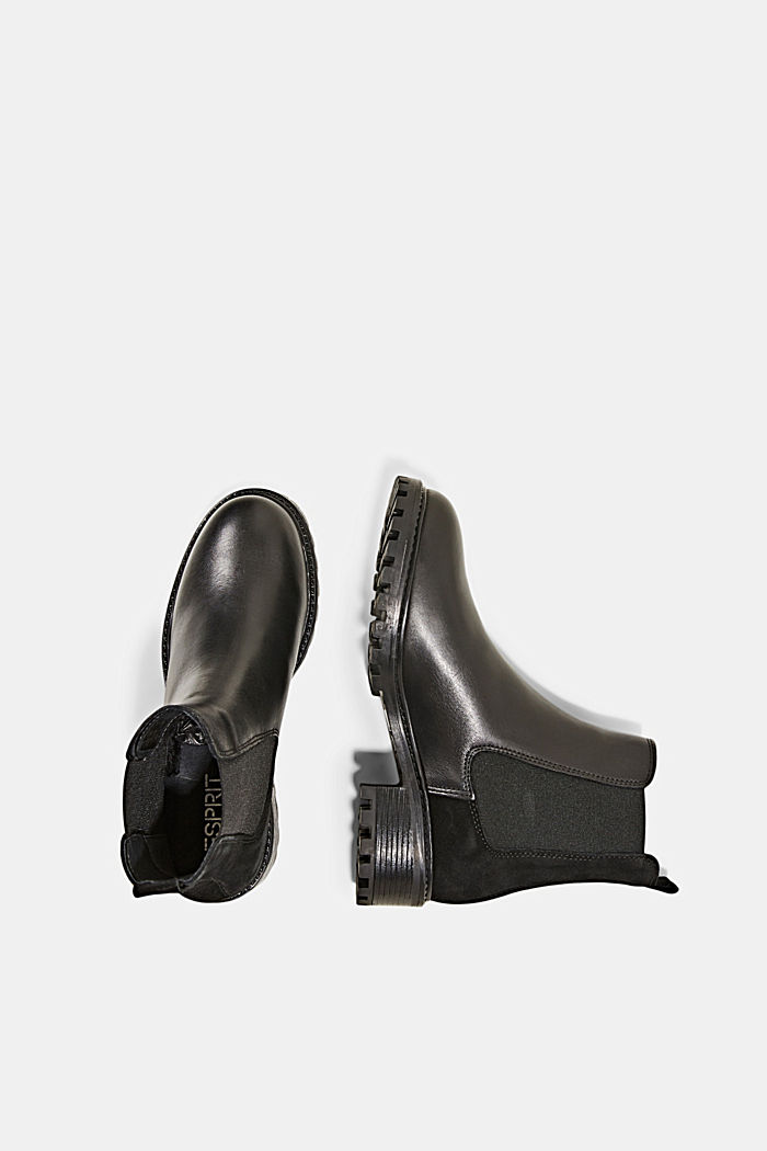 Ankle boots made of genuine leather, BLACK, detail image number 1