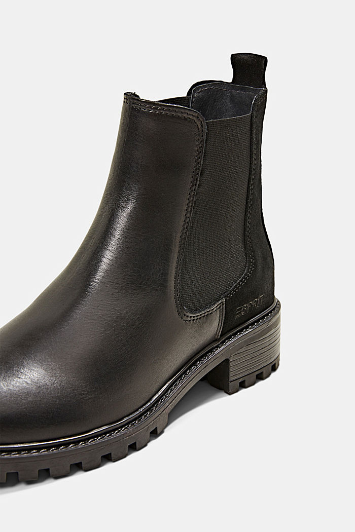 Ankle boots made of genuine leather, BLACK, detail image number 3