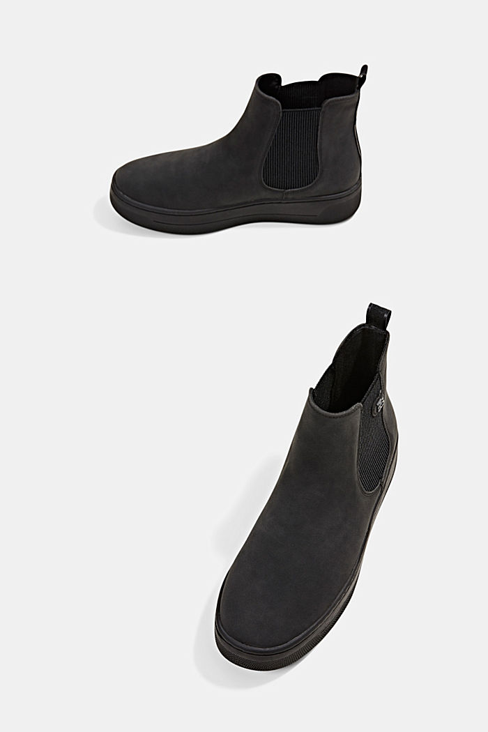 Ankle boots with a wide sole in faux leather, BLACK, detail image number 6