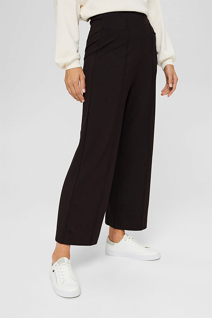 Culottes made of punto jersey with LENZING™ ECOVERO™, BLACK, detail image number 0