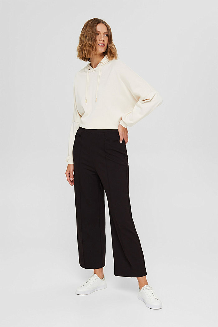 Culottes made of punto jersey with LENZING™ ECOVERO™, BLACK, overview