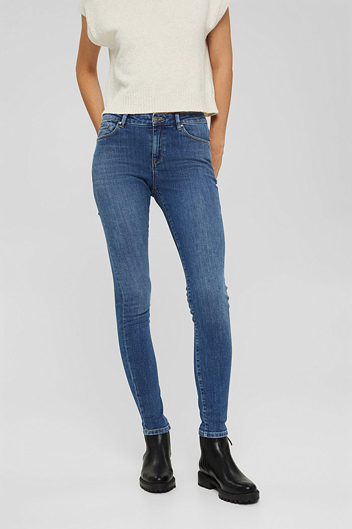 Stretch jeans in organic cotton, BLUE MEDIUM WASHED, detail image number 0