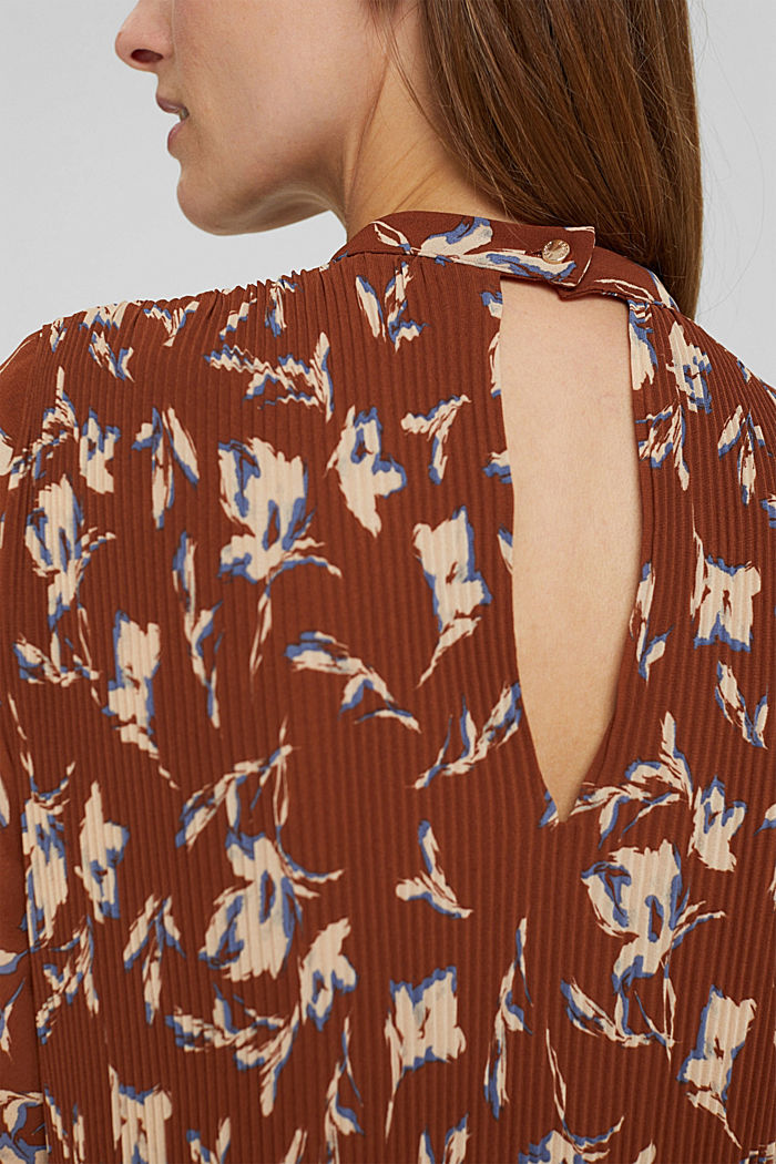 Recycled: pleated dress with a print, TERRACOTTA, detail image number 3