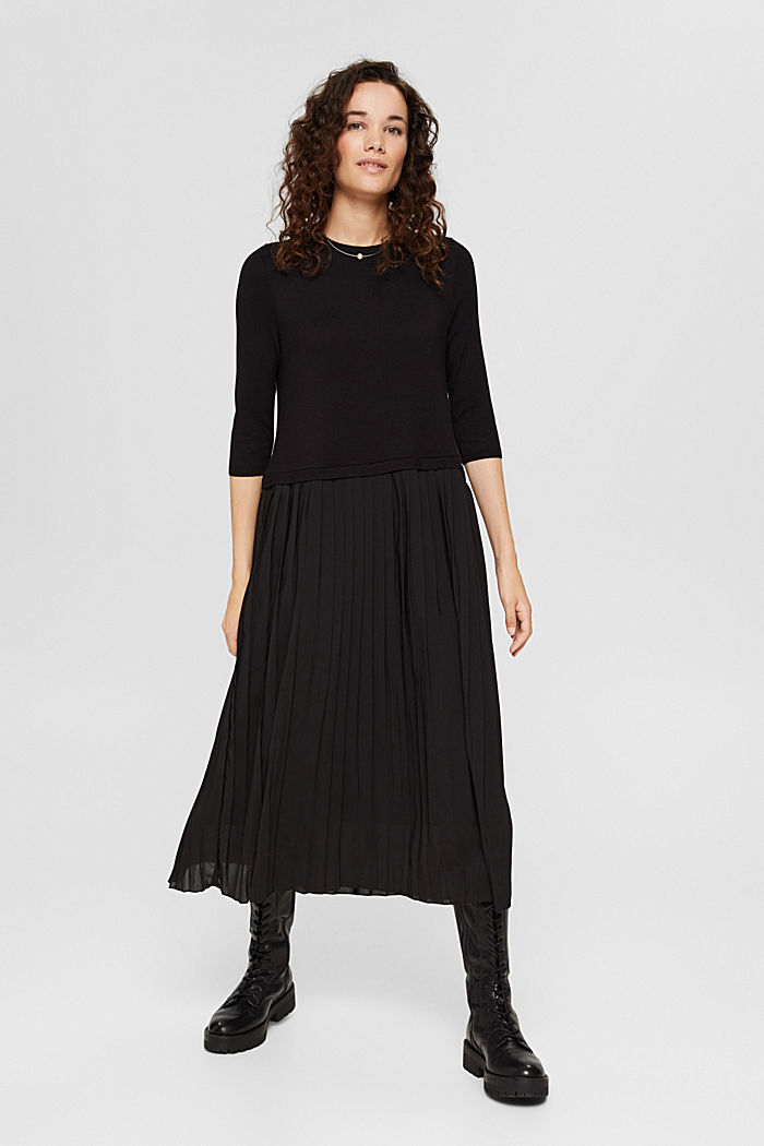 Kleid im Zweiteiler-Look mit LENZING™ ECOVERO™, BLACK, detail image number 5