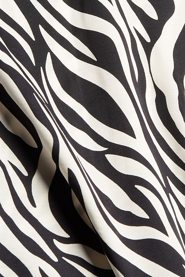 Blouse dress in an animal look, LENZING™ ECOVERO™, BLACK, detail image number 4
