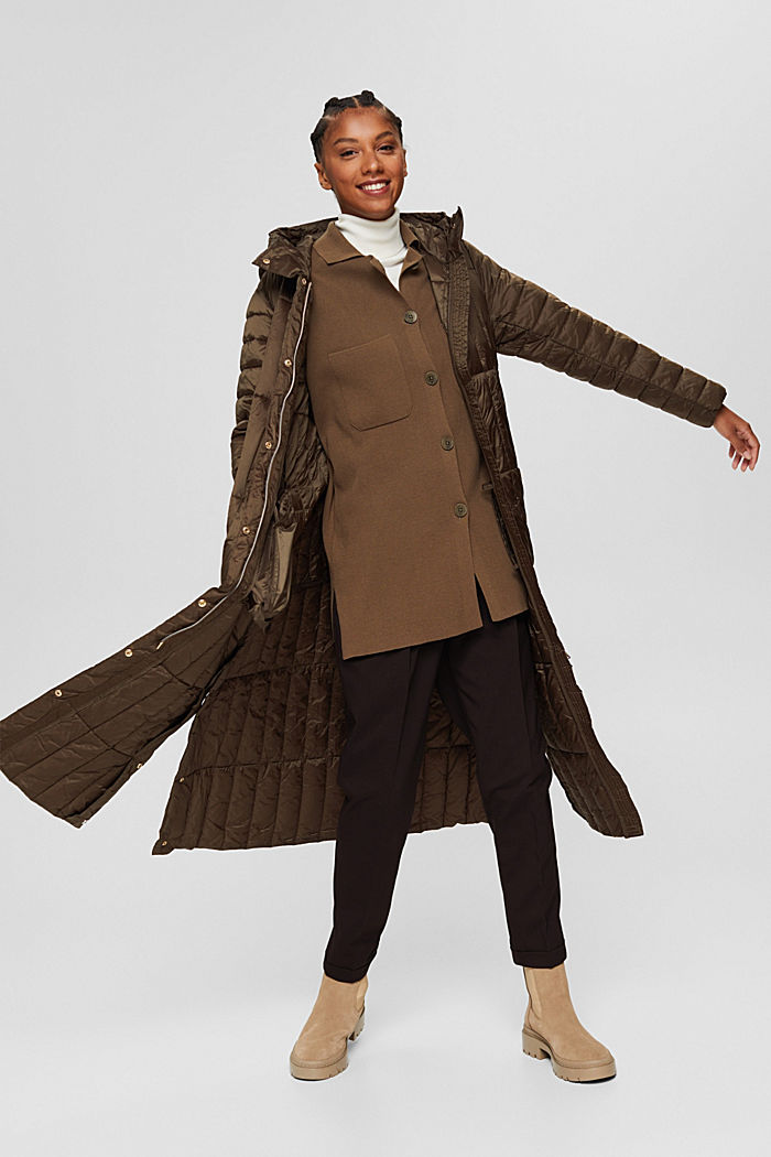 Recycled: 3M™ Thinsulate™ quilted coat, DARK KHAKI, detail image number 6