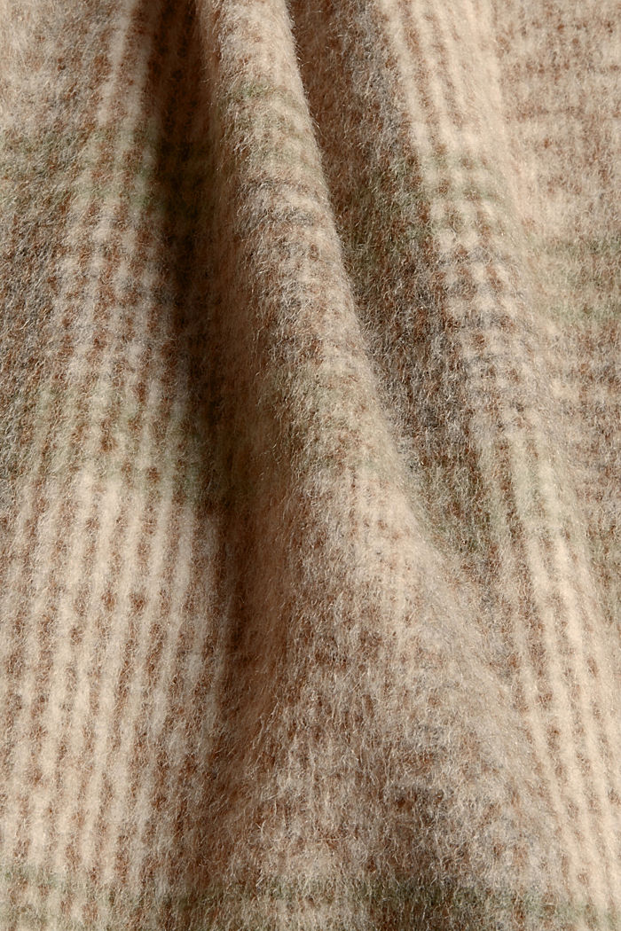 Wool blend: check coat in a shacket style, ICE, detail image number 4