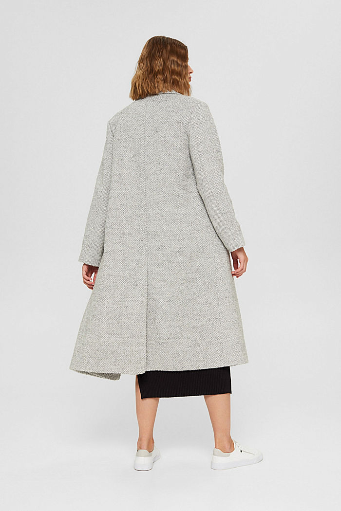 With recycled wool: double-breasted coat, LIGHT GREY, detail image number 3