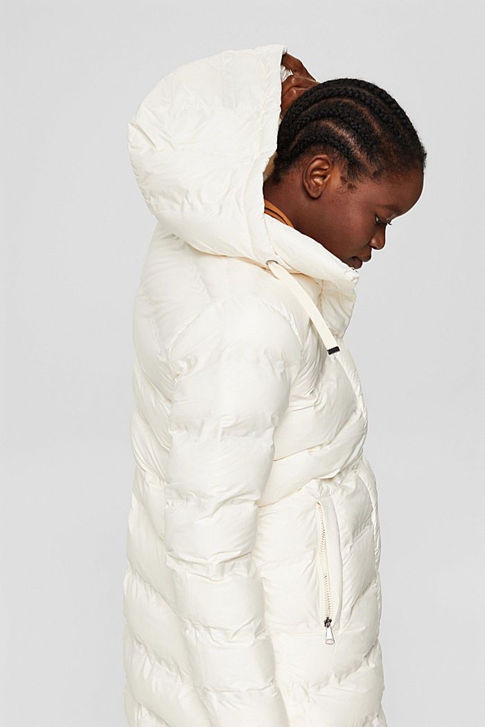 Recycled: quilted coat with detachable hood, ICE, detail image number 5