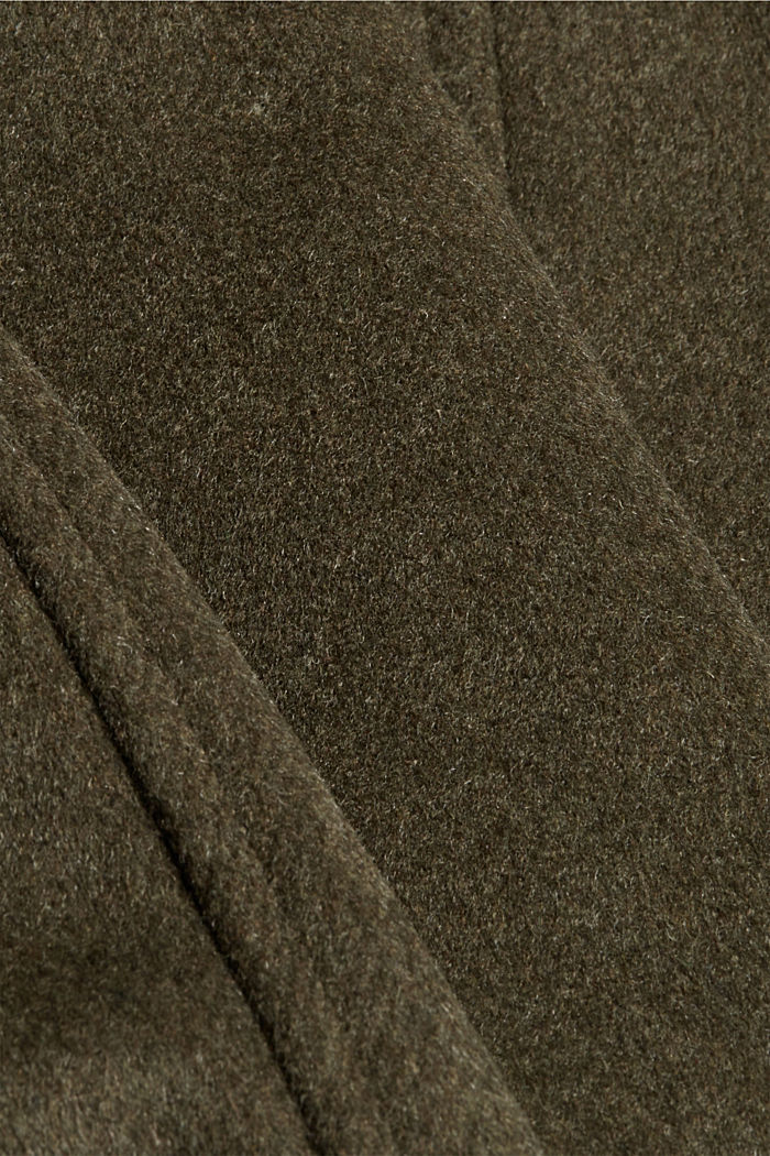 Reciclado: abrigo de lana con cuello mao, DARK KHAKI, detail image number 4