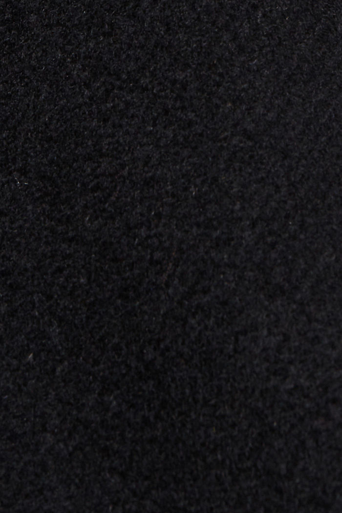 Kierrätettyä: vetoketjullinen villasekoitetakki, BLACK, detail image number 4