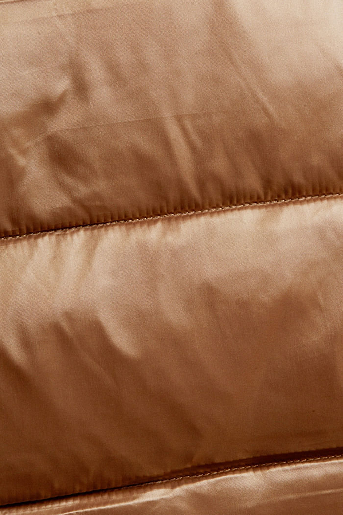 Recycled: long quilted body warmer with a sheen, CARAMEL, detail image number 4