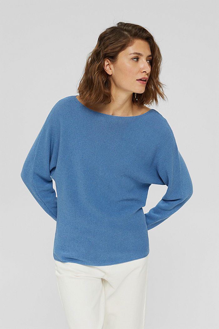 Sweter z mieszanki materiałów z bawełną ekologiczną