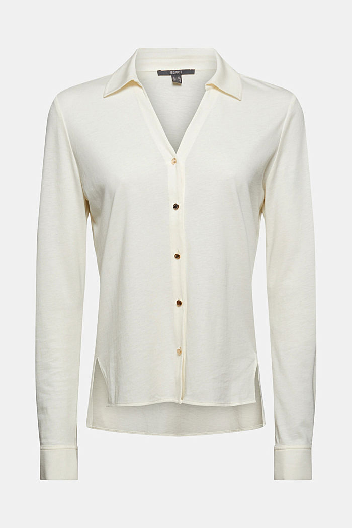 With TENCEL™: long sleeve top in a blouse style