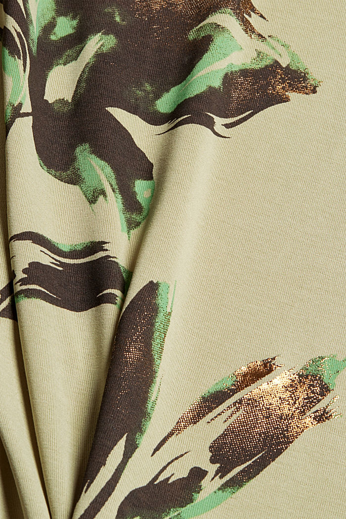 Floral T-shirt in TENCEL™ x REFIBRA™, DUSTY GREEN, detail image number 4