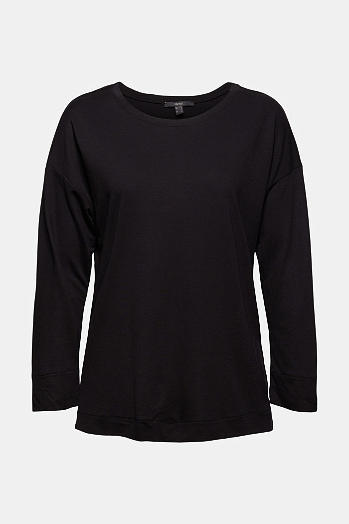Long sleeve top with a print on the back, BLACK, overview