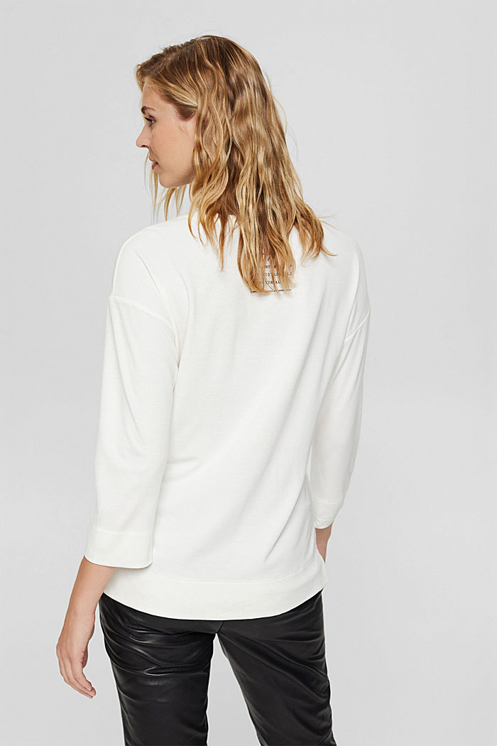 Long sleeve top with a print on the back, OFF WHITE, detail image number 3