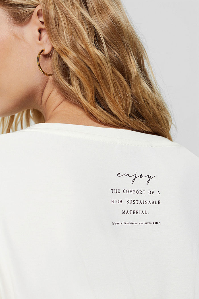 Long sleeve top with a print on the back, OFF WHITE, detail image number 2
