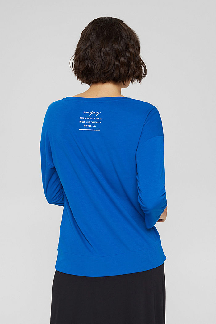Long sleeve top with a print on the back, BRIGHT BLUE, detail image number 3