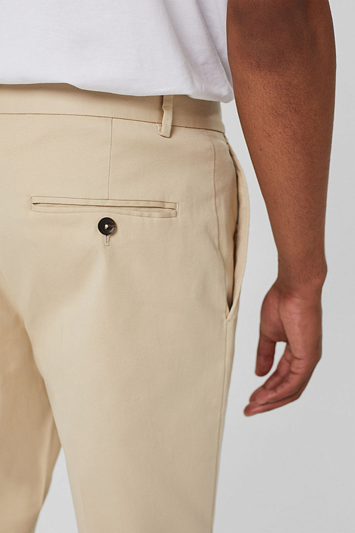 Cropped trousers in stretch cotton, BEIGE, detail image number 5