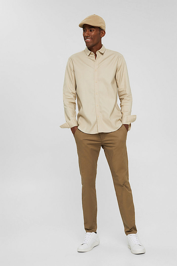 Shirt made of TENCEL™ and cotton, BEIGE, detail image number 1