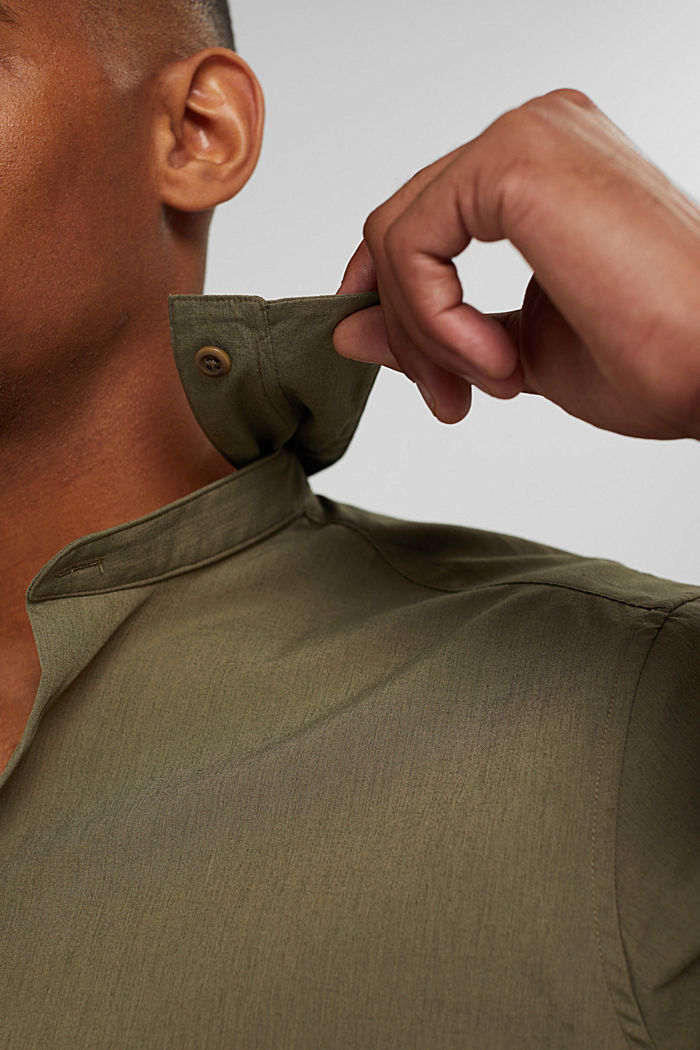 With linen/COOLMAX®: shirt with a versatile collar, LIGHT KHAKI, detail image number 2