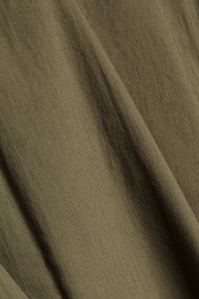With linen/COOLMAX®: shirt with a versatile collar, LIGHT KHAKI, detail image number 4