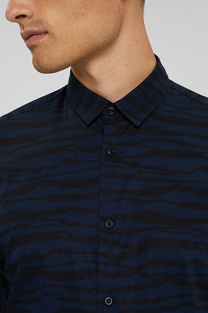 Patterned shirt made of 100% organic cotton, DARK BLUE, detail image number 2