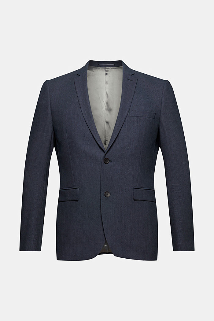 JOGG SUIT tailored jacket, wool blend, BLUE, overview