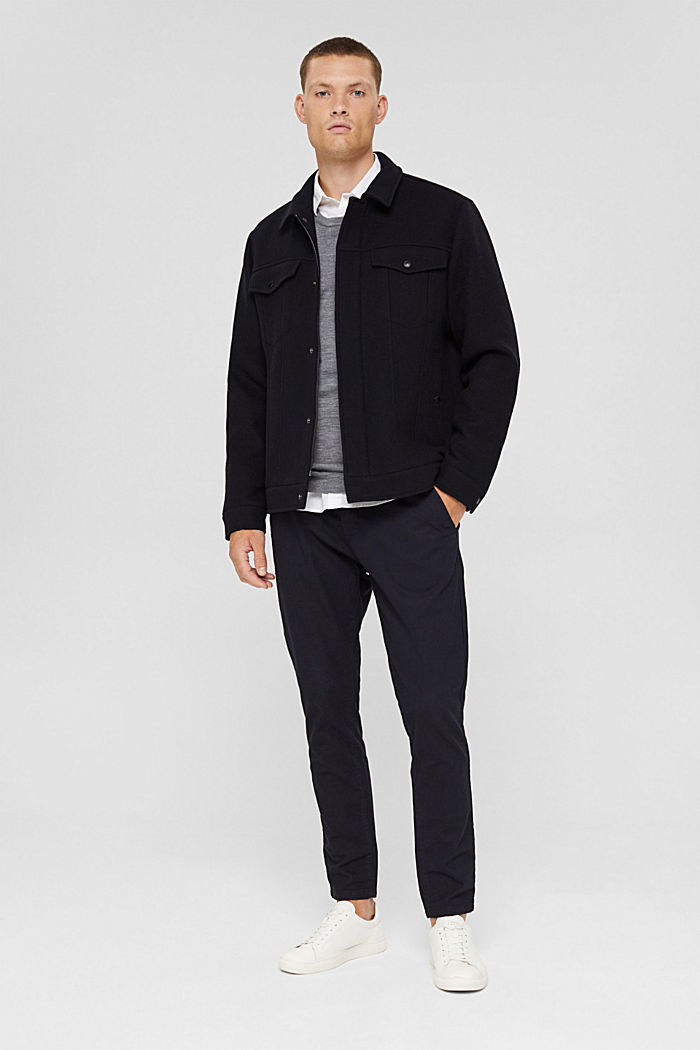 Responsible wool: jacket with RWS wool, DARK BLUE, overview