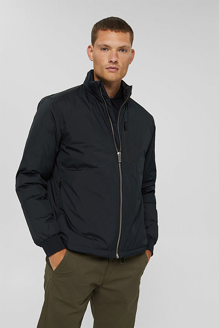 Reciclada: chaqueta con relleno de plumón, BLACK, detail image number 0