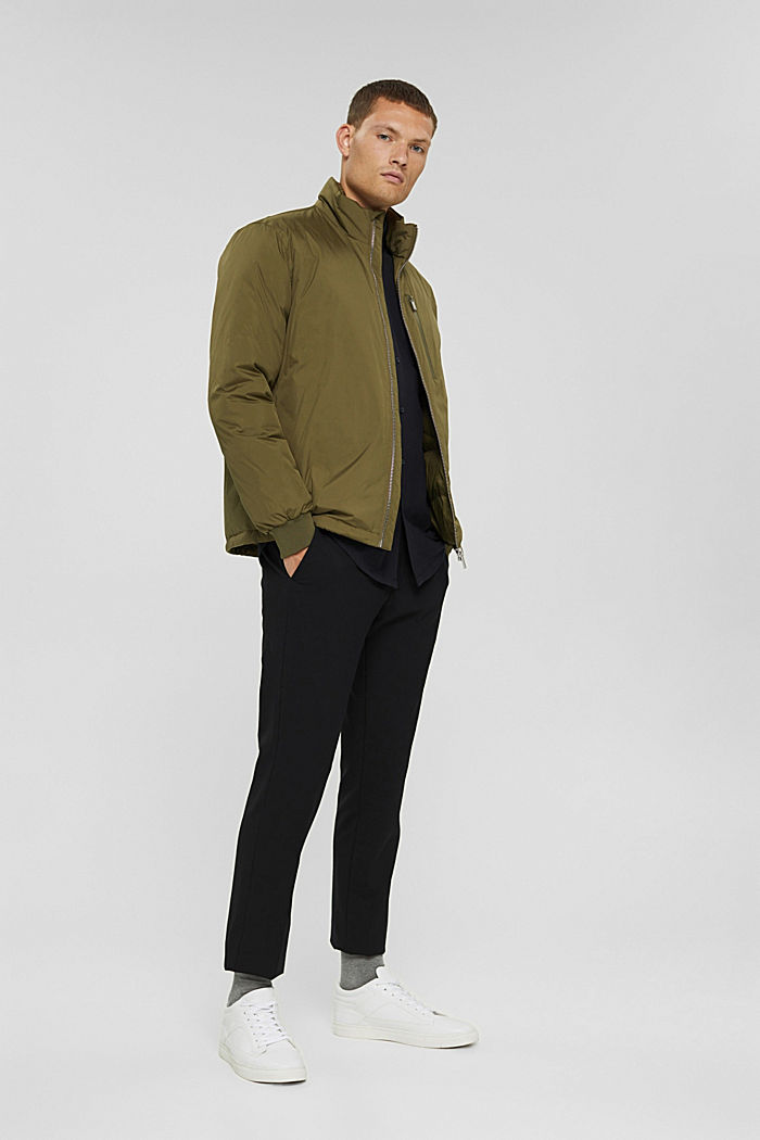 Recycled: jacket with down filling, LIGHT KHAKI, overview