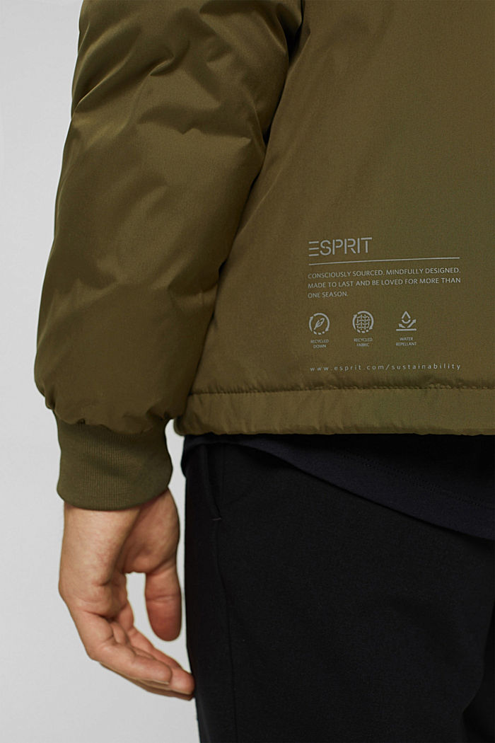 Recycled: jacket with down filling, LIGHT KHAKI, detail image number 6